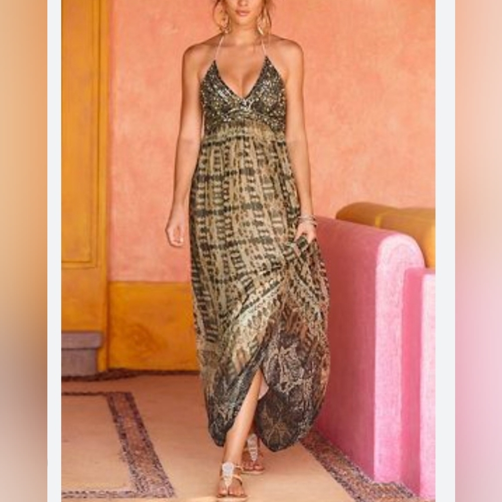 New Boston Proper Marble Snake Maxi Dress Size 2